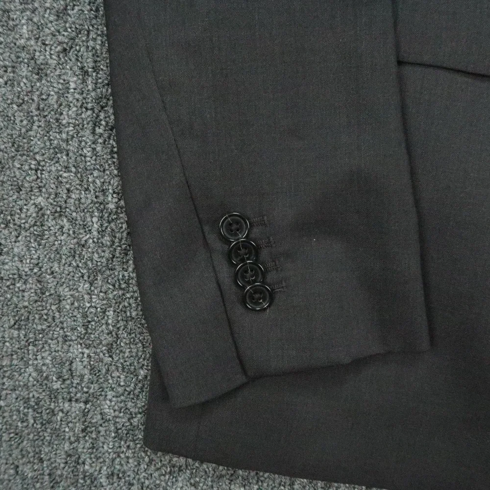 Banana Republic Blazer Mens 44L Dark Charcoal Marzotto Slim Fit Wool Super 120s